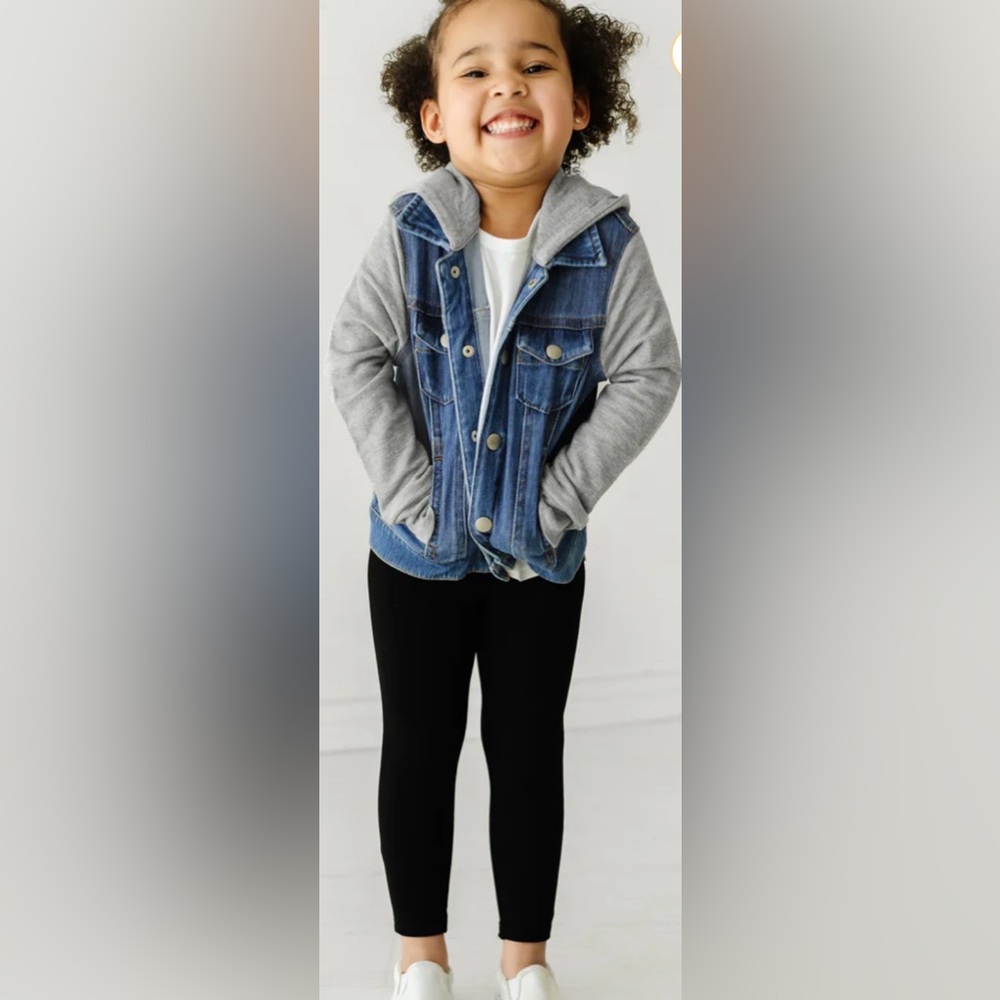 Little Sleepies Play Midwash‎ Blue/Gray Denim Snap Front Jacket Hooded Size 7 - Picture 12 of 12